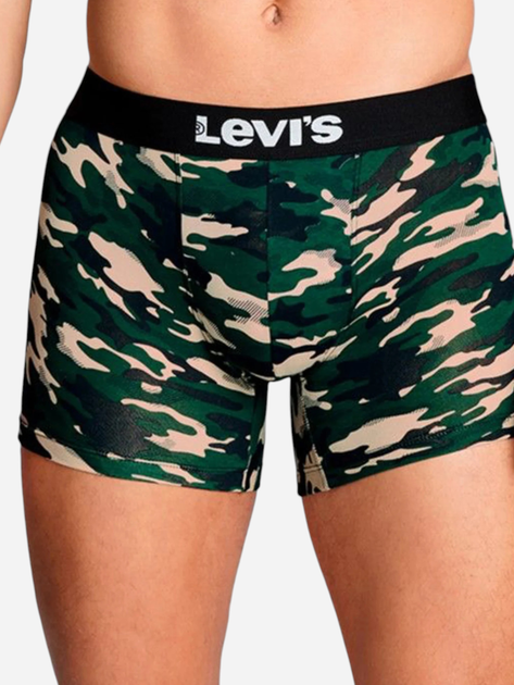 Zestaw majtek męskich typu bokserki bawełnianych 2 szt Levi's Camo Aop Boxer Brief 2P 701229542-001 M Czarny/Zielony (8720245656214) - obraz 3