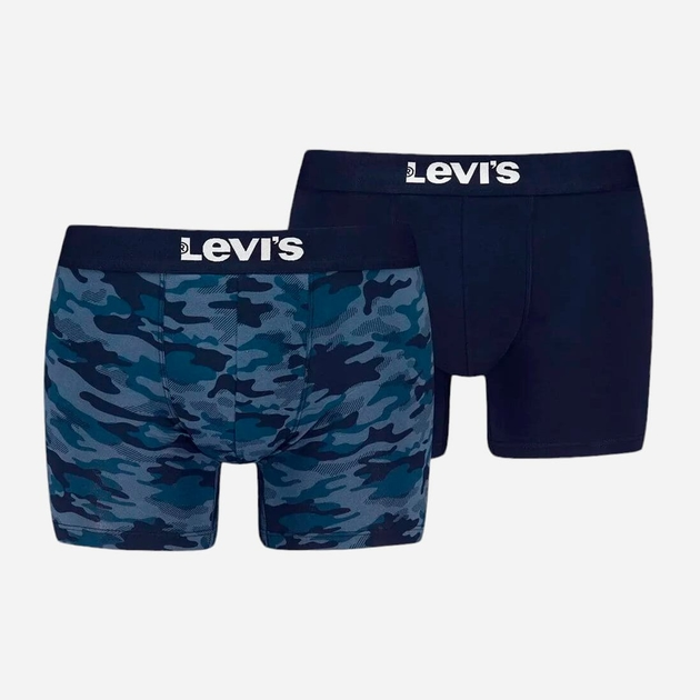 Набір трусів-боксерів чоловічих бавовняних Levi's Camo Aop Boxer Brief 2P 701229542-002 L 2 шт Синій (8720245656887) - зображення 1