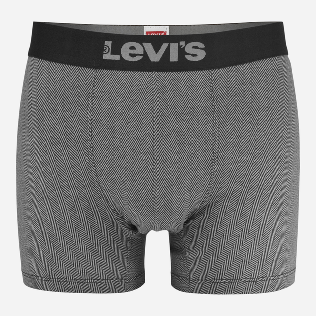 Набір трусів-боксерів чоловічих бавовняних Levi's Herringbone Boxer Brief 2P 701229543-003 XL 2 шт Чорний/Сірий (8720245660174) - зображення 2