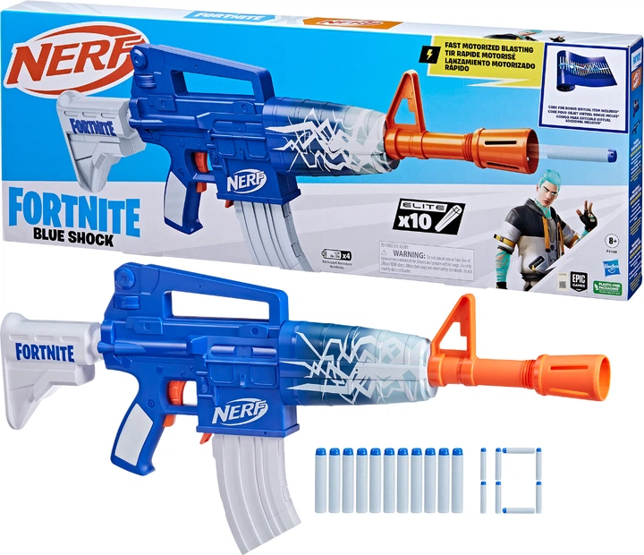 Broń zabawkowa Hasbro Nerf Fortnite Blue Shock blaster F4108 (5010996119209) - Zdjęcie 3 Broń zabawkowa Hasbro Nerf Fortnite Blue Shock blaster F4108 (5010996119209) - obraz 3