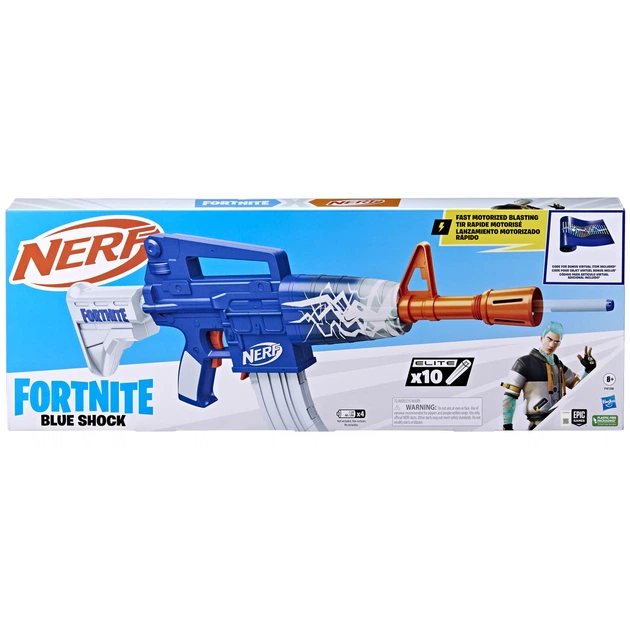 Broń zabawkowa Hasbro Nerf Fortnite Blue Shock blaster F4108 (5010996119209) - Zdjęcie 1 Broń zabawkowa Hasbro Nerf Fortnite Blue Shock blaster F4108 (5010996119209) - obraz 1