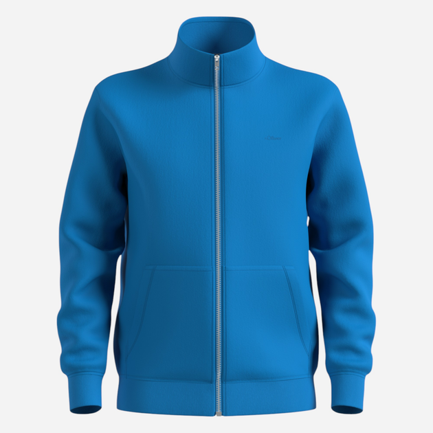 Толстовка на флісі на блискавці чоловіча s.Oliver Sweatshirt Jacke langarm 10.3.11.14.141.2138655-5524 S Синя (4099974732594) - зображення 4