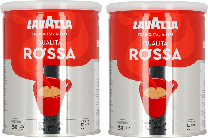 Kawa mielona Lavazza Qualita Rossa w puszce metalowej 2 x 250 g (8000070035935/2) - obraz 1