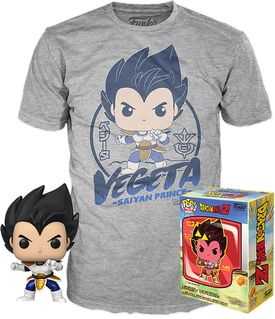 Zestaw prezentowy Funko Pop! & Tee Dragon Ball Z Vegeta Figurka 9 cm + Koszulka Rozmiar M (889698430654) - obraz 1