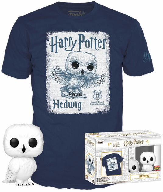 Zestaw prezentowy Funko Pop! & Tee Harry Potter Hedwig Figurka 9 cm + Koszulka Rozmiar XL (889698636100) - obraz 1