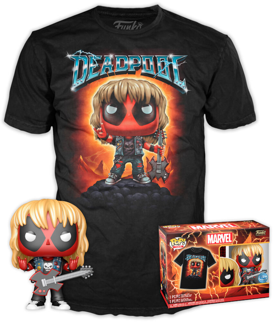 Подарунковий набір Funko Pop! & Tee Marvel Deadpool Heavy Metal Фігурка 9 см + Футболка Розмір M (889698750585) - зображення 1