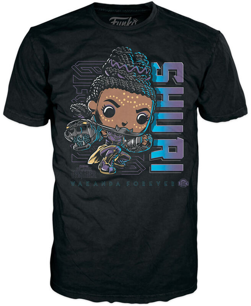 Подарунковий набір Funko Pop! & Tee Marvel Black Panther Shury Exclusive Фігурка 9 см + Футболка Розмір S (889698648776) - зображення 6