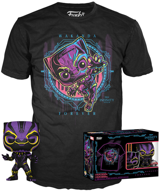 Подарунковий набір Funko Pop! & Tee Marvel Wakanda Forever Black Panther Exclusive Фігурка 9 см + Футболка Розмір L (889698585187) - зображення 2