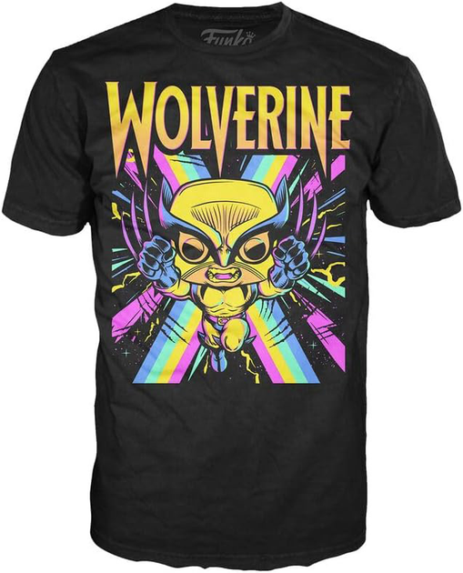 Подарунковий набір Funko Pop! & Tee Marvel Wolverine Black Light Фігурка 9 см + Футболка Розмір M (889698551403) - зображення 5