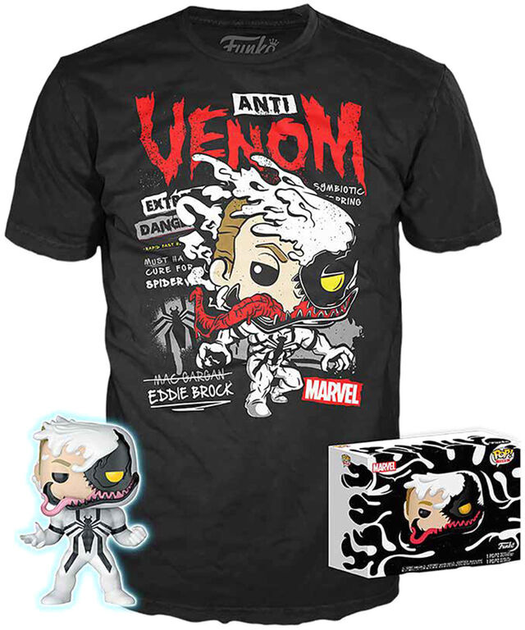 Подарунковий набір Funko Pop! & Tee Marvel Anti-Venom Exclusive Фігурка 9 см + Футболка Розмір M (889698367554) - зображення 1