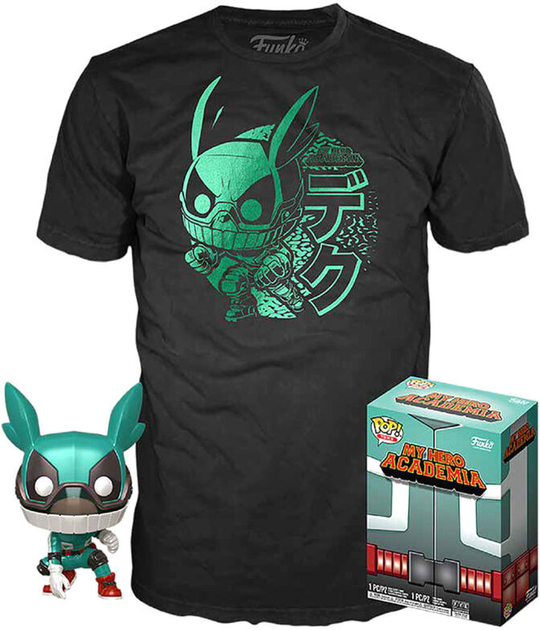 Подарунковий набір Funko Pop! & Tee My Hero Academia Deku with Helmet Exclusive Фігурка 9 см + Футболка Розмір L (889698491891) - зображення 1