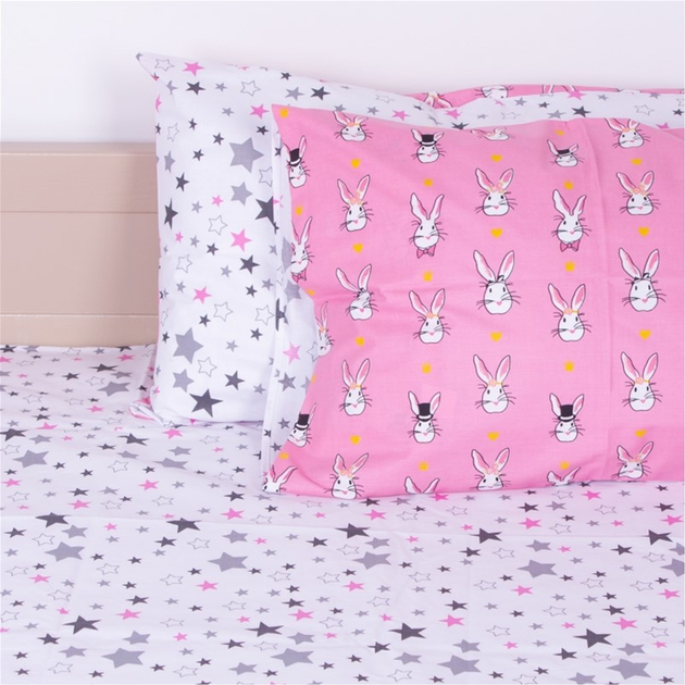 Акція на Наволочка MirSon Ranforce Elite 17-0528 Bunnies pink 40x40 см від Rozetka