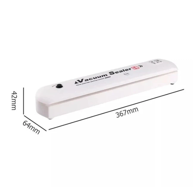 Вакуумный упаковщик продуктов белий Vacuum Sealer кухонный вакууматор для дома - Фото 6 Вакуумный упаковщик продуктов белий Vacuum Sealer кухонный вакууматор для дома - изображение 6