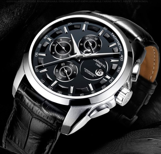 Мужские часы Carnival Genius Black Silver New - изображение 6
