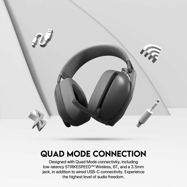 Бездротові ігрові навушники Fantech WHG03 Pro Studio, 4 Modes (Wired, BT, 2.4Ghz, 7.1) гарнітура з мікрофоном - зображення 2
