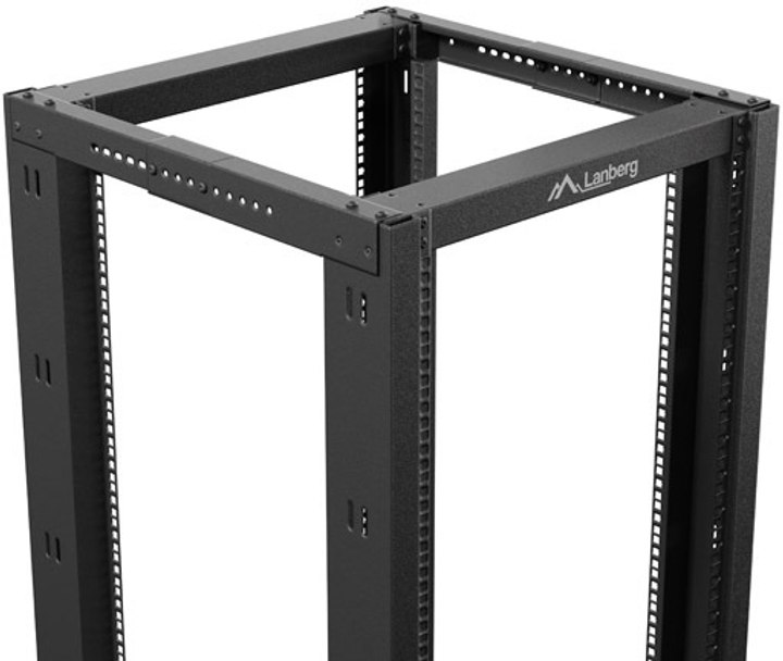 Stojak serwerowy Lanberg Open Rack 19" 22U 600x800 Black (OR01-6822-B) - obraz 7
