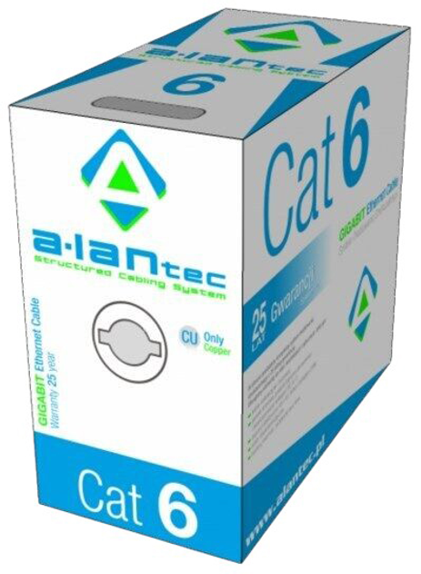 Вита пара Alantec Cat6 U/UTP (UTP) 305 м Black (KIU6PVC305) - зображення 3