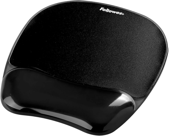 Podkładka pod nadgarstek Fellowes Crystal Mouse & Wrist Pad Gel Black  (43859527175) - obraz 1