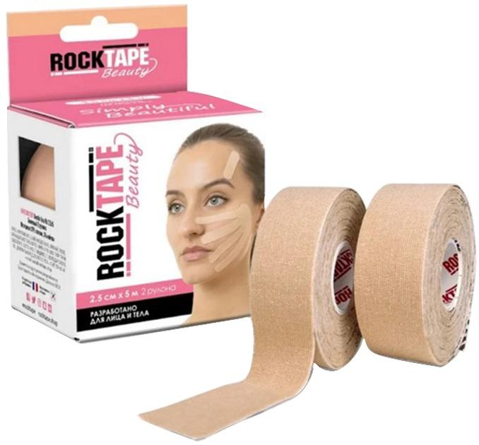 Кинезио тейп для лица RockTape Beauty Half Gentle 2,5 см х 10 м CША бежевый - изображение 1