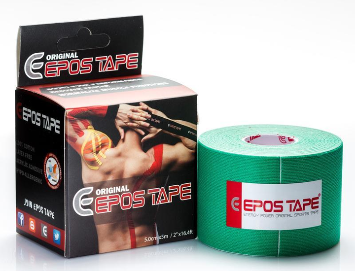 Кинезио тейп Epos Tape Южная Корея 5см х 5м зеленый - изображение 1