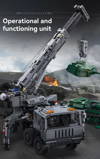 Klocki konstrukcyjne CaDa C61507W Military Crane Truck 65 cm 2686 szt (6948061929264) - obraz 8
