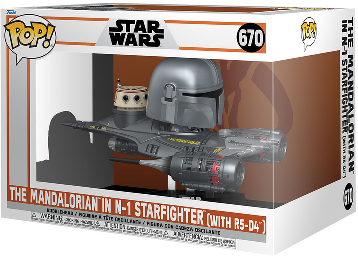 Figurka Funko Pop! Rider Deluxe Star Wars Mandalorian 9 The Mandalorian in N-1 Starfighter 11.6 cm (889698765497) - obraz 1