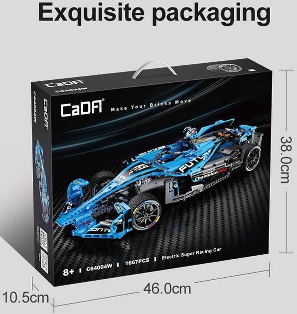 Конструктор CaDa C64004W Electric Super Racing Car 1:8 1667 деталей (6948061927666) - зображення 7