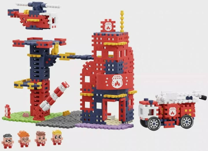 Klocki konstrukcyjne Marioinex Mini Waffle City Remiza Strażacka 280 szt (5903033906279) - obraz 7