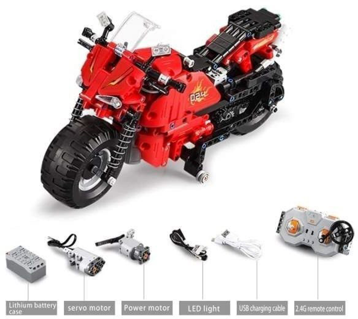 Klocki konstrukcyjne CaDa C51024W RaceTrack Motocykl zdalnie sterowany 484 szt (6948061924900) - obraz 4