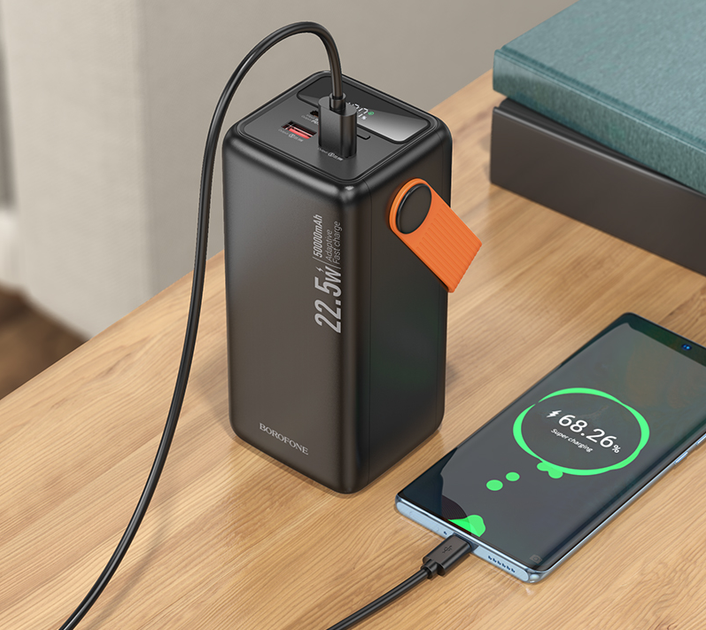 Зовнішній акумулятор BOROFONE BJ66A Magnifico 22.5W+PD20W fully compatible power bank (50000mAh) Black (6941991115158) - изображение 7