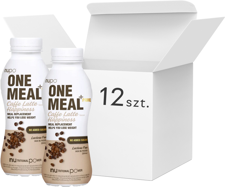 Shake Nupo One Meal+Prime Caffe Latte Happiness 12 x 330 ml (5715667190005) - obraz 1