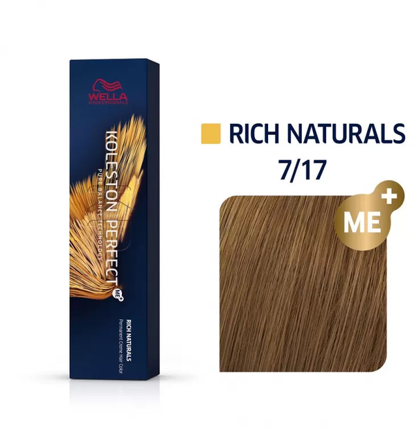 Фарба для волосся Wella Professionals Koleston Perfect Me+ Rich Naturals 7/17 стійка 60 мл (8005610626871) - зображення 1