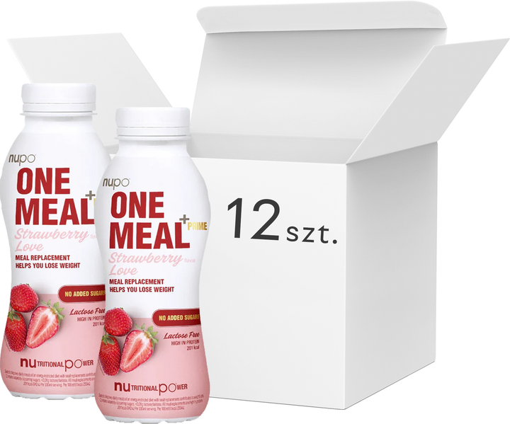 Shake Nupo One Meal+Prime Strawberry Love 12 x 330 ml (5715667490006) - obraz 1