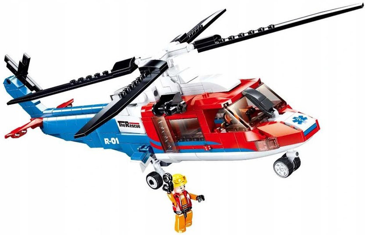 Klocki konstrukcyjne Sluban G158055 Helikopter ratunkowy 402 szt (5900949435749) - obraz 2