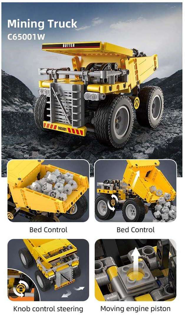 Klocki konstrukcyjne CaDa C65001W Heavy Duty Truck 372 szt (6948061927550) - obraz 5