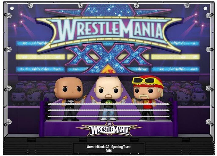 Zestaw figurek Funko Pop! Moment Deluxe Wwe Wrestlemania 30 Opening Toast The Rock Stone Cold Steve Austin Hulk Hogan 3 szt (889698788106) - obraz 2