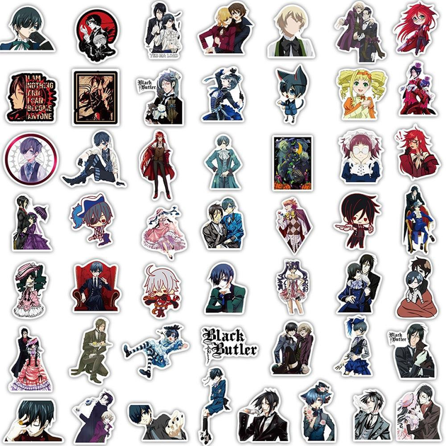 Стикерпак Темный дворецкий Набор наклеек GeekLand Black Butler 100 штук - изображение 3