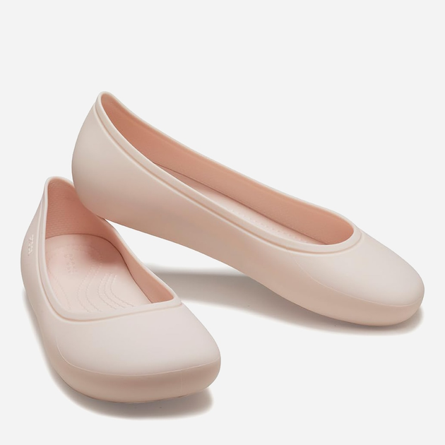 Женские балетки Crocs Brooklyn Flat 209384-6UR 41-42 (W10) 26 см Светло-розовые (1962655240820) 