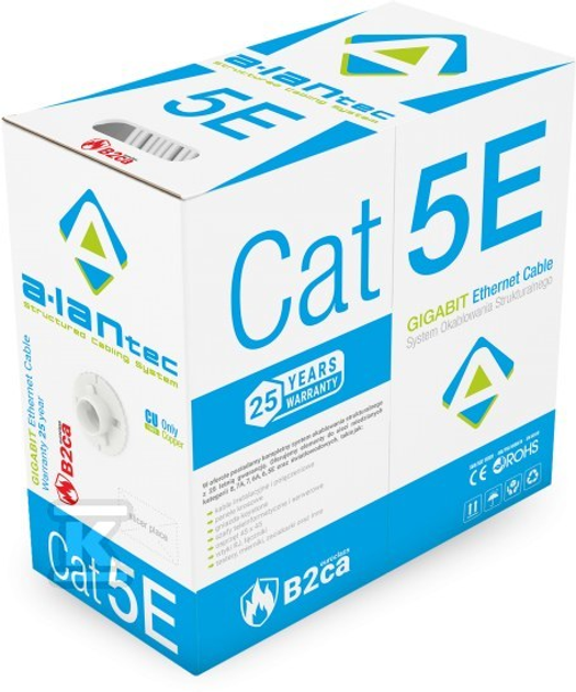 Skrętka Alantec Cat5e U/UTP LSOH 305 m Grey (KIU5LSOH305B) - obraz 2