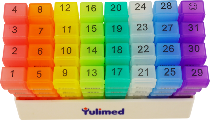 Органайзер для таблеток Yulimed 31 день на 4 приема разноцветный (YL0493) - изображение 2