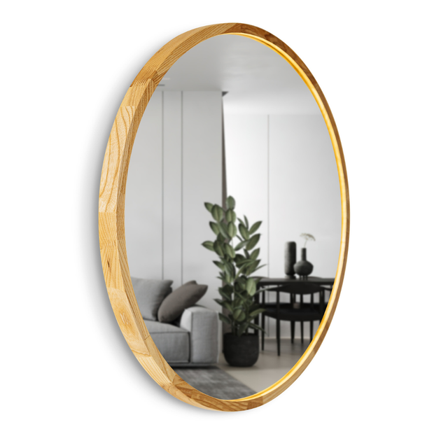 Дзеркало кругле дерев'яне Luxury Wood Perfection Natural Oak Дуб 65 см - зображення 3