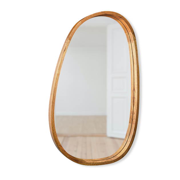 Зеркало асимметричное деревянное Luxury Wood Dali Natural Dark Ясень 55x85 см - изображение 3