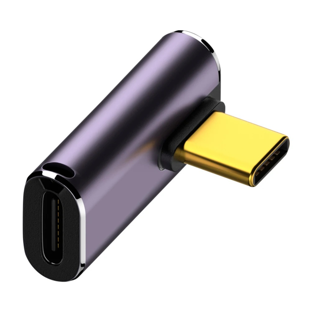 Переходник угловой OTG USB Type-C M/F LED (USB 4.0, 40Gbps, 240W, 8K ...