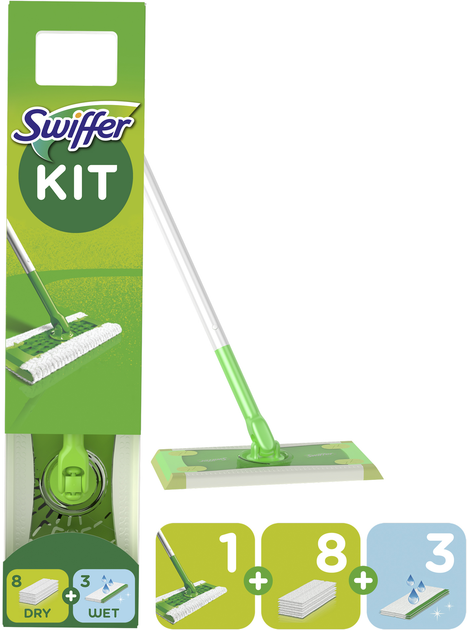 Zestaw do mycia podłogi Swiffer Dry+Wet Kit 6 szt (8006540316757) - obraz 1