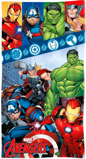 Рушник для купання DC Comics Marvel Avengers 70 x 140 см (8435631338444) - зображення 1