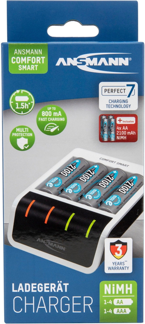 Ładowarka Ansmann Comfort Smart + 4 x AA 2100 mAh (4013674171835) - obraz 7