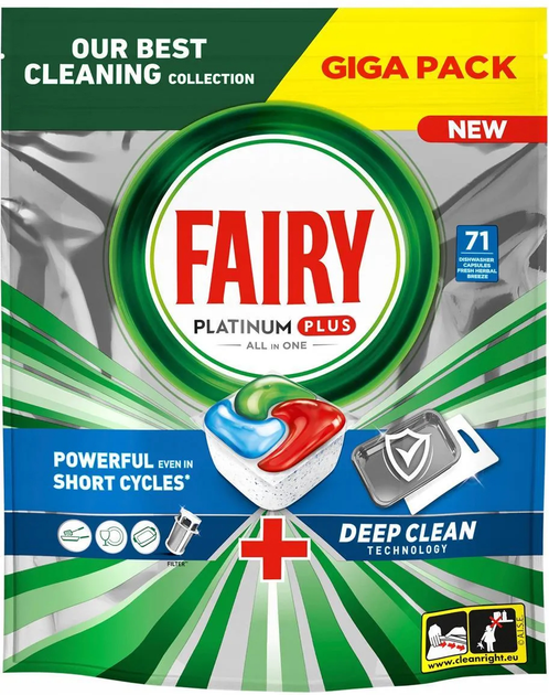 Капсули для посудомийних машин Fairy Platinum Plus All In One Blue 3х71 шт (8700216236621) - зображення 1