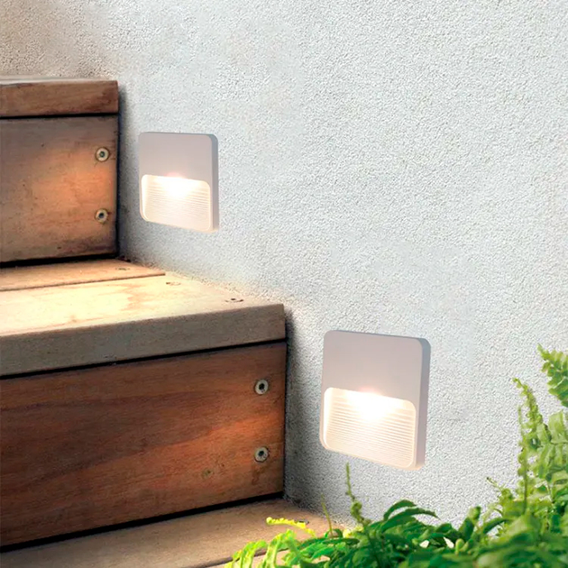 Світильник світлодіодний настінний LUMINARIA LED STEP 3W WHITE 4200K 90x120x12 220V IP65 - зображення 7
