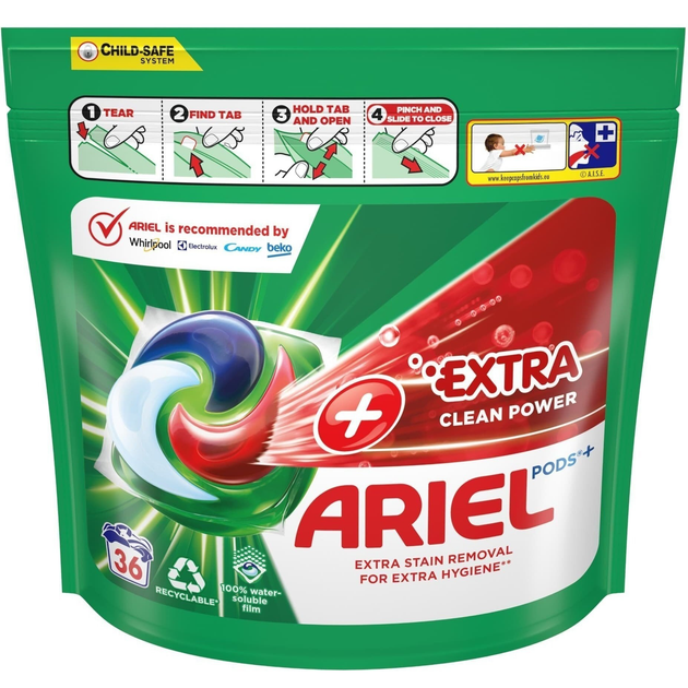 Kapsułki do prania Ariel Extra Clean Power 3x36 szt (8001090805003) - obraz 1