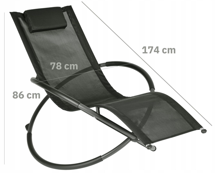 Leżak Nuforma KJ-L01A-O Gandia Czarny (04K KJL01AOC) - obraz 9